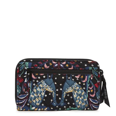 vera bradley women's cotton turnlock with rfid protection wallet|rfid crossbody wallets for women.